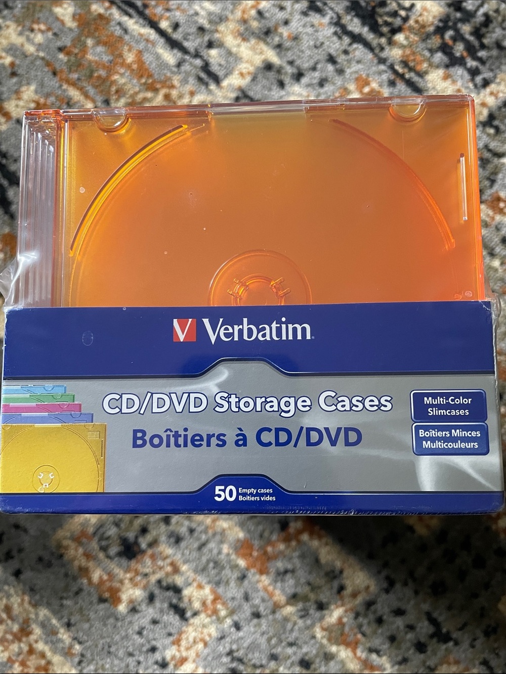 Verbatim CD/DVD storage cases multi-color slimcases 50 NWT